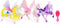 Pegasus paard met borstel - 3 assortiment 12 x 16cm
