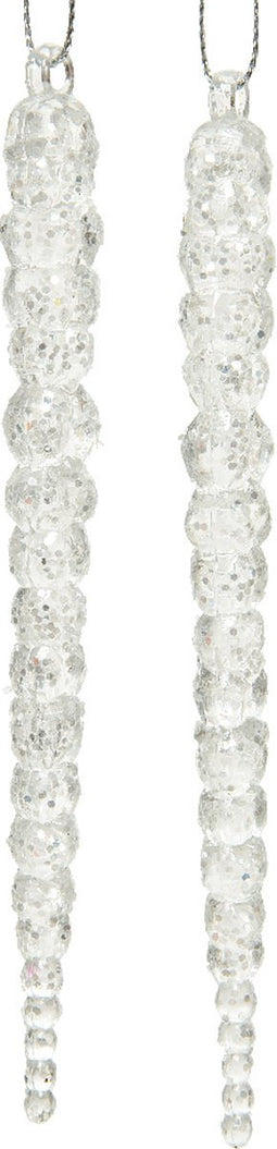 Pegel acryl - hang 15 cm zilver - 2 stuks