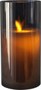 Peha Magic Flame Candle - LED - Smoked Glas - Grijs - Spiegel effect - 7,5 x 15 cm