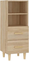 vidaXL - Dressoir - 34,5x34x90 - cm - bewerkt - hout - wit
