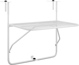 vidaXL - Balkontafel - 60x40 - cm - staal - wit