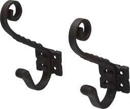 Pekodom Kapstok Haak Gekruld Oud Zwart 22x19cm - Set van 2