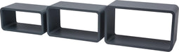 Pekodom Kubusset Ronde Hoeken - Antraciet - 18mm 23x23x10cm - Set van 3