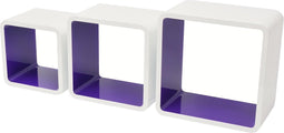 Pekodom Kubusset Ronde Hoeken - Wit/Paars - 18mm 35x35x20cm- Set van 3