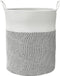 vidaXL - Opbergmand - Ø - 38x46 - cm - katoen - grijs - en - wit