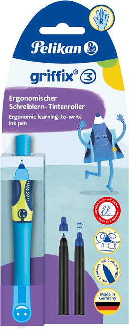 Pelikan inktpen griffix® Neon Fresh Blue rechtshandig