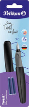 Pelikan Twist - vulpen - Black M + 2x standaard inktpatroon