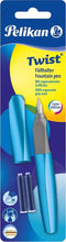 Pelikan Twist - vulpen - Frosted Blue M + 2x standaard inktpatroon