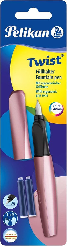 Pelikan Twist - vulpen - Girly Rose M + 2x standaard inktpatroon