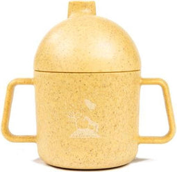 Pellianni: DRINKBEKER GEEL 11,5x12x7cm, 180ml, in tarwe, 100% biologisch afbreekbaar, handwas heeft de voorkeur