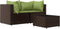 vidaXL - 3-delige - Loungeset - met - kussens - poly - rattan - bruin