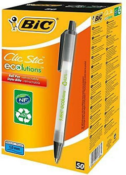 Pen Bic Clic Stic Zwart 50 Stuks