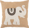 J-Line kussen Olifant - textiel - naturel/wit - small