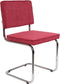 Zuiver Ridge Rib Eetkamerstoelen Rood - Set van 2