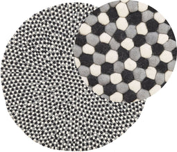 PENEK - Laagpolig vloerkleed - Zwart - 140 cm - Wol