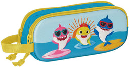 Pennenetui met 2 vakken Baby Shark 3D Blauw 21 x 8 x 6 cm