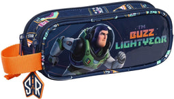 Pennenetui met 2 vakken Buzz Lightyear Marineblauw (21 x 8 x 6 cm)