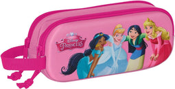 Pennenetui met 2 vakken Disney Princess Roze 21 x 8 x 6 cm 3D