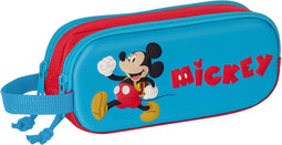 Pennenetui met 2 vakken Mickey Mouse Clubhouse 3D Rood Blauw 21 x 8 x 6 cm