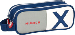 Pennenetui met 2 vakken Munich College Grijs (21 x 8 x 6 cm)