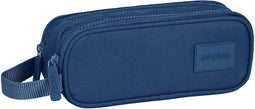 Pennenetui met 2 vakken Safta Marineblauw 21 x 8 x 6 cm