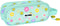 Pennenetui met 2 vakken Smiley Summer fun Turkoois (21 x 8 x 6 cm)