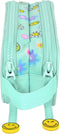 Pennenetui met 2 vakken Smiley Summer fun Turkoois (21 x 8 x 6 cm)