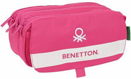 Pennenetui met 3 vakken Benetton Raspberry 21,5 x 10 x 8 cm Fuchsia