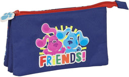 Pennenetui met 3 vakken Blue's Clues Marineblauw (22 x 12 x 3 cm)