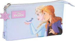 Pennenetui met 3 vakken Frozen Believe Lila 22 x 12 x 3 cm
