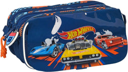 Pennenetui met 3 vakken Hot Wheels Speed club Oranje Marineblauw (21,5 x 10 x 8 cm)