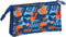 Pennenetui met 3 vakken Hot Wheels Speed club Oranje Marineblauw (22 x 12 x 3 cm)