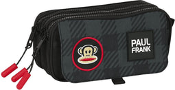 Pennenetui met 3 vakken Paul Frank Campers Zwart (21,5 x 10 x 8 cm)