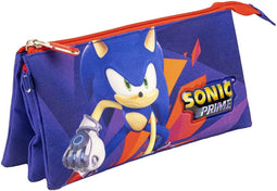 Pennenetui met 3 vakken Sonic Paars 22,5 x 2 x 11,5 cm