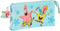 Pennenetui met 3 vakken Spongebob Stay positive Blauw Wit (22 x 12 x 3 cm)