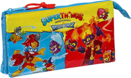 Pennenetui met 3 vakken SuperThings Rescue force Blauw 22 x 12 x 3 cm