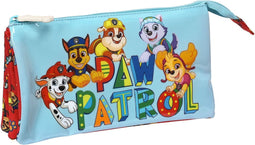 Pennenetui met 3 vakken The Paw Patrol Funday Rood Licht Blauw (22 x 12 x 3 cm)
