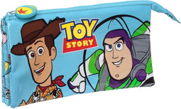 Pennenetui met 3 vakken Toy Story Ready to play Licht Blauw (22 x 12 x 3 cm)
