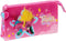 Pennenetui met 3 vakken Trolls Roze 22 x 12 x 3 cm
