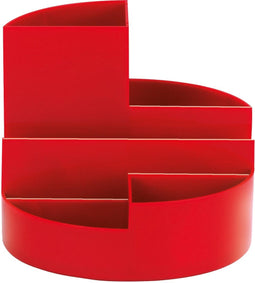Pennenkoker MAULroundbox Blauwe Engel recycled 6 vaks rood | 1 stuk