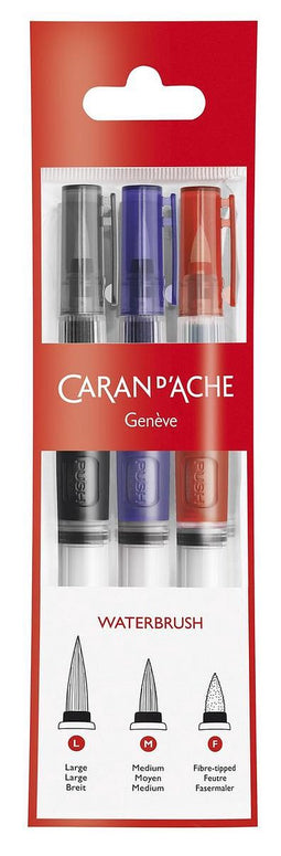 Penseel caran d'ache medium - breed - fibre tip | Blister a 3 stuk