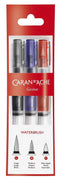 Penseel caran d'ache medium - breed - fibre tip | Blister a 3 stuk