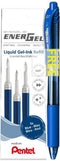 Pentel vulling Energel | 0 | 7 mm | blauw | 3 stuks + roller (GRATIS)