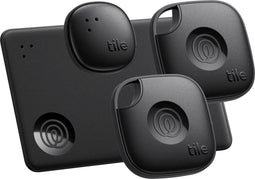 Tile Essentials (2024) - Bluetooth Trackers - SOS-functie en vind je telefoon - Zwart (4-pack)