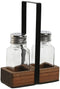 Peper- en Zoutvat Home ESPRIT Zwart Kristal Acacia 12 x 6 x 17,5 cm