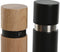 Peper- en Zoutvat Home ESPRIT Zwart Natuurlijk Roestvrij staal Rubberwood 14 x 7 x 16,5 cm