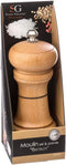 Pepermolen/zoutmolen hout beige 14 cm - Pepermaler/zoutmaler - Kruiden en specerijen vermalers