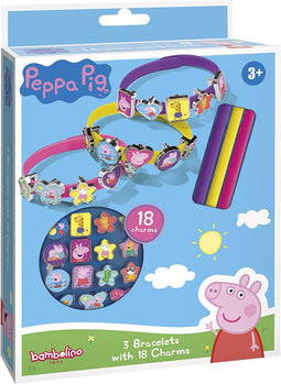 Peppa Pig armbandjes maken set 3 schuifarmbandjes met 18 bedels - vanaf 3 jaar