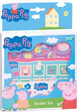 Peppa Pig stickers, 3 stickervellen met speelachtergrond, creatief speelgoed - Bambolino Toys