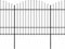 vidaXL - Tuinhek - met - speren - bovenkant - (1,5-1,75)x15,3 - m - staal - zwart